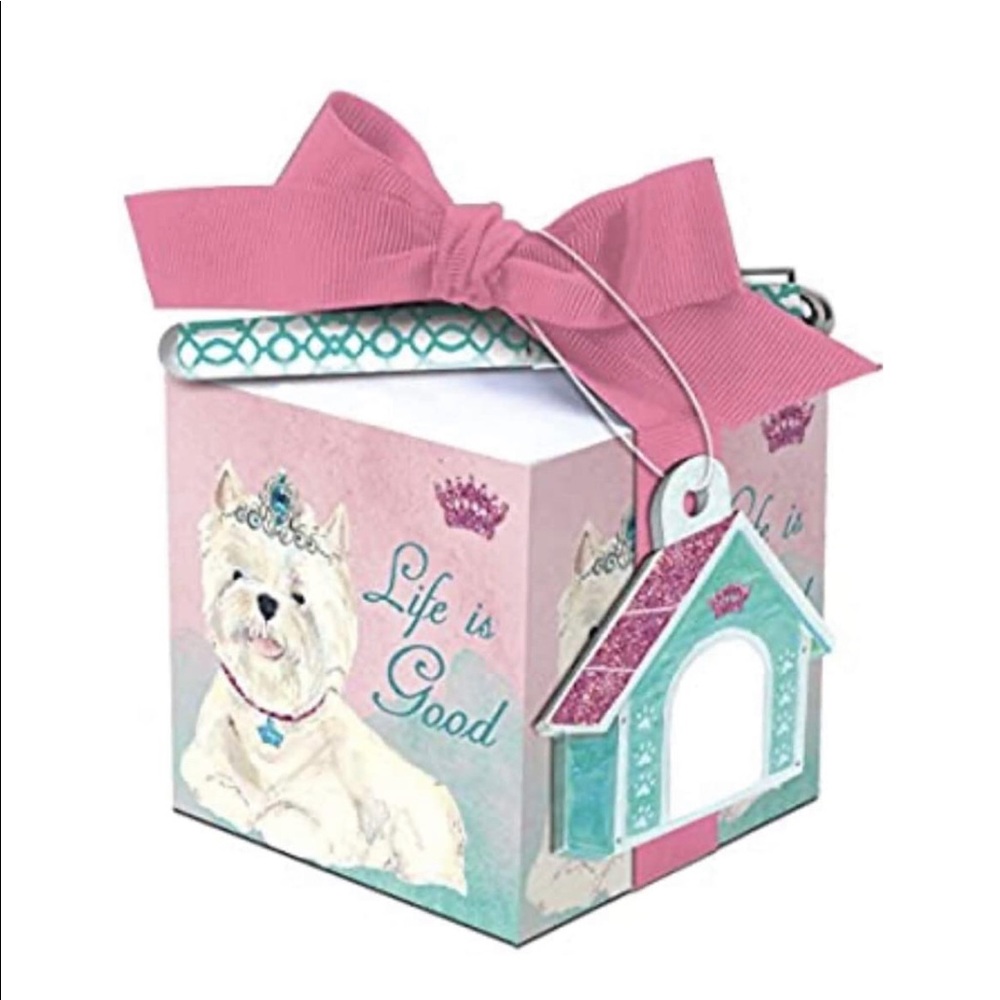 Lily McGee Princess Dog Writer's Block w/Small Sticky Notepad Pen & Bow (21455)